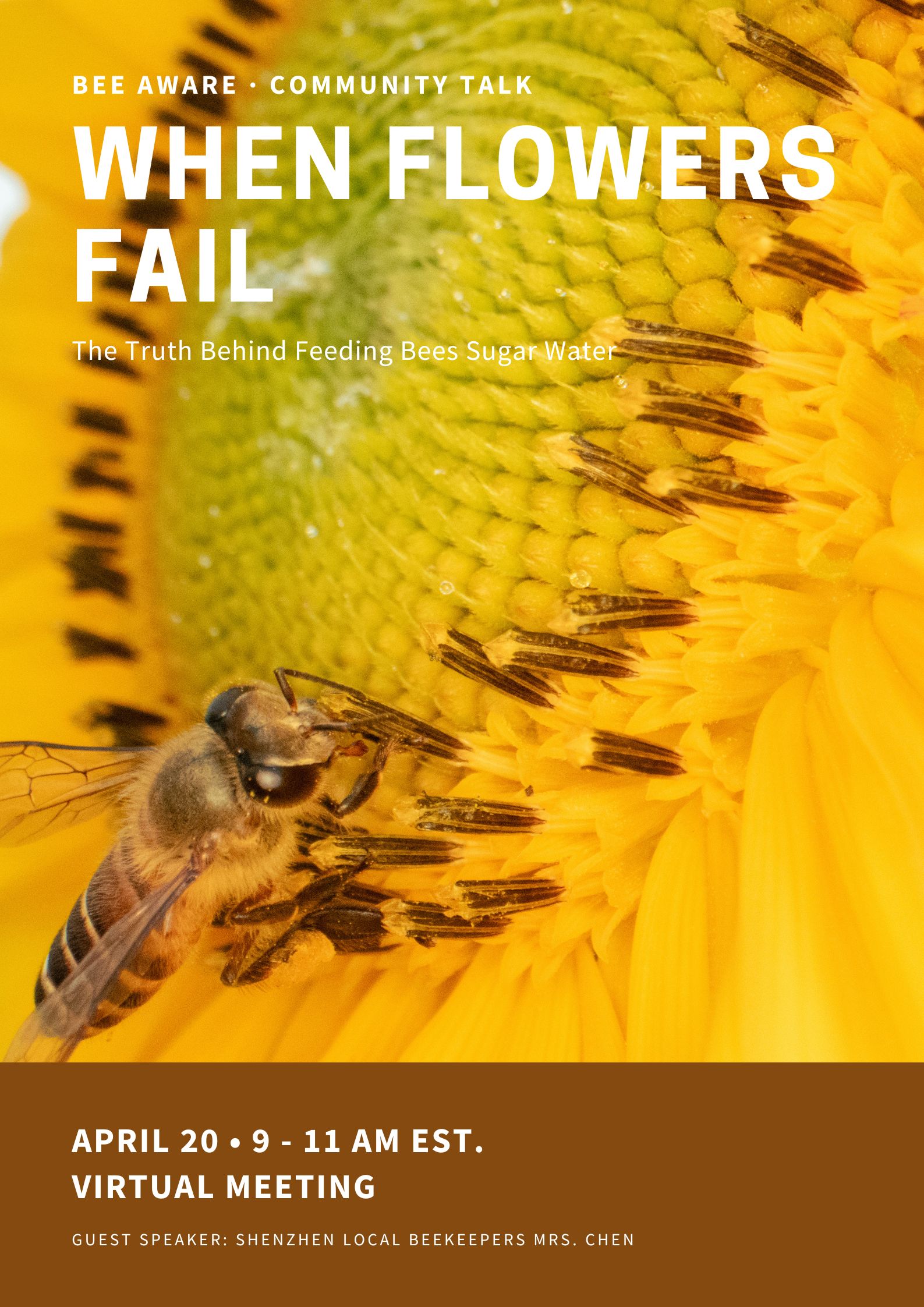When Flowers Fail community talk poster